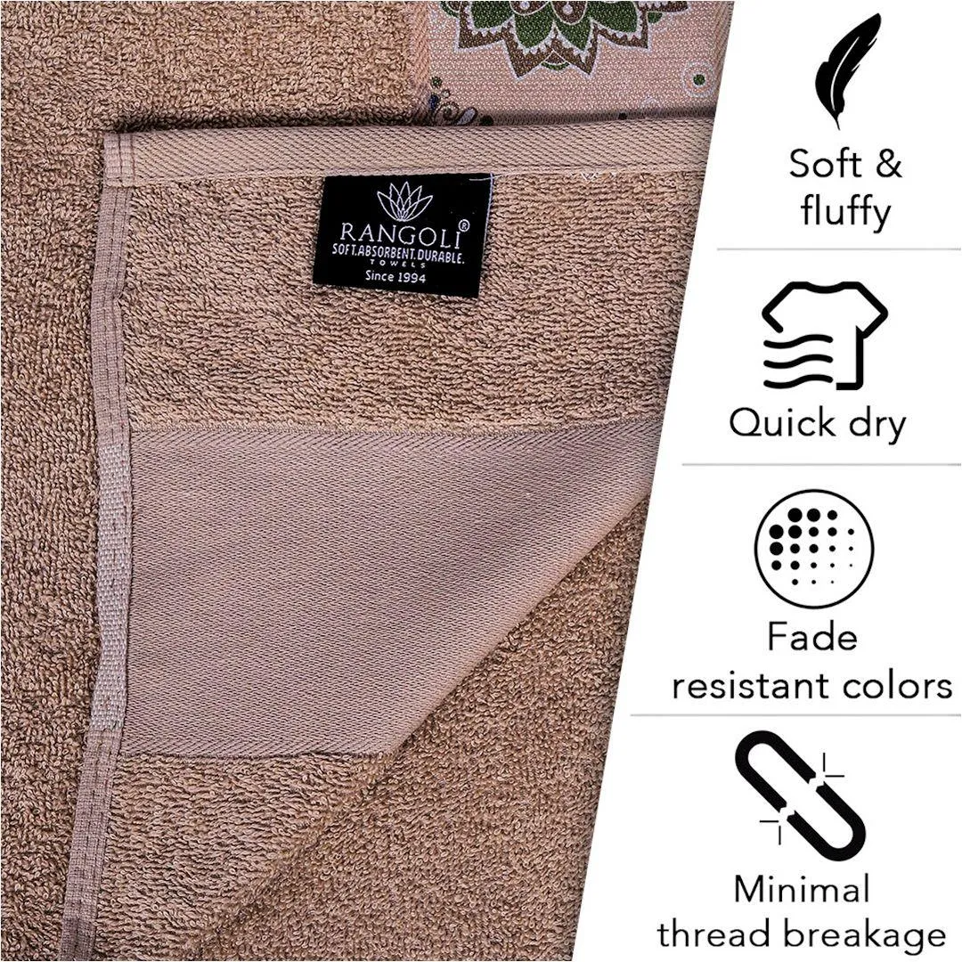 Rangoli Century 450 GSM Cotton Towel Set of 3 | Super Absorbent, Extra Soft and Stylish Towels