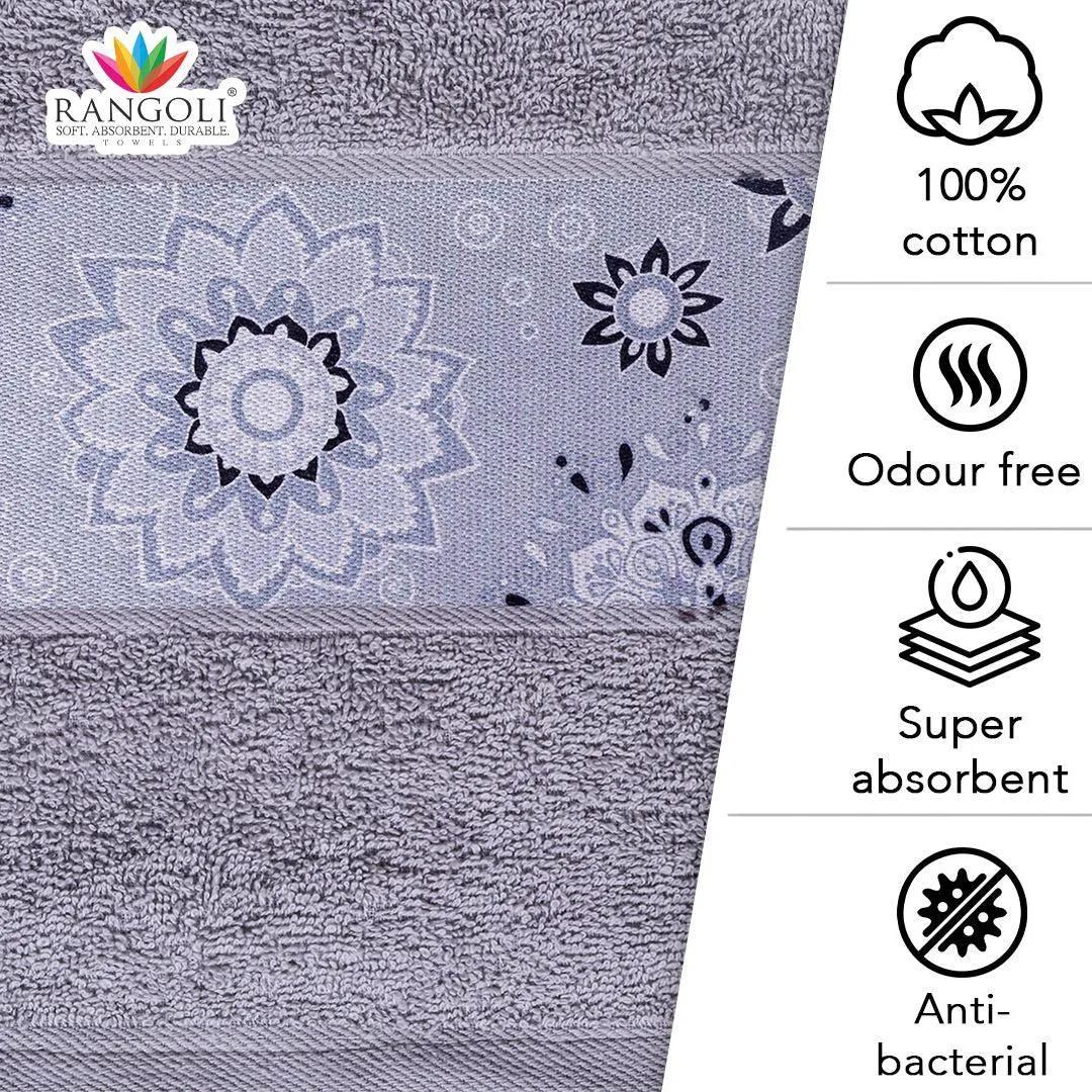 Rangoli Century 450 GSM Cotton Towel Set of 3 | Super Absorbent, Extra Soft and Stylish Towels