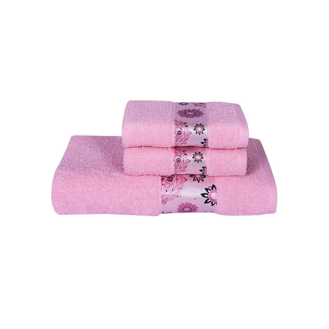 Rangoli Century 450 GSM Cotton Towel Set of 3 | Super Absorbent, Extra Soft and Stylish Towels