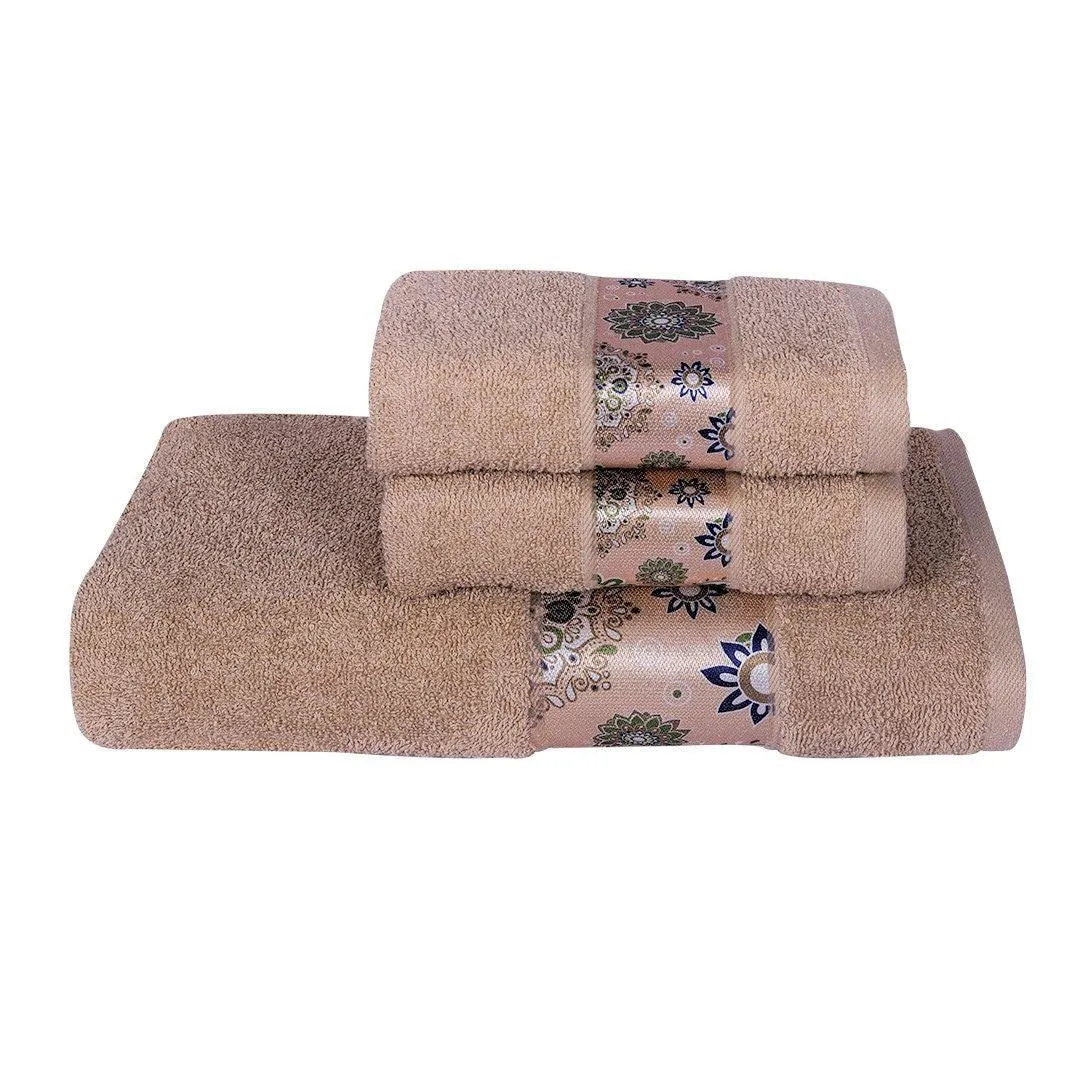 Rangoli Century 450 GSM Cotton Towel Set of 3 | Super Absorbent, Extra Soft and Stylish Towels