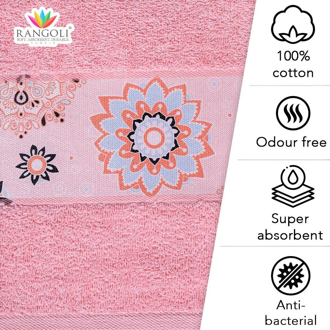 Rangoli Century 450 GSM Cotton Towel Set of 3 | Super Absorbent, Extra Soft and Stylish Towels
