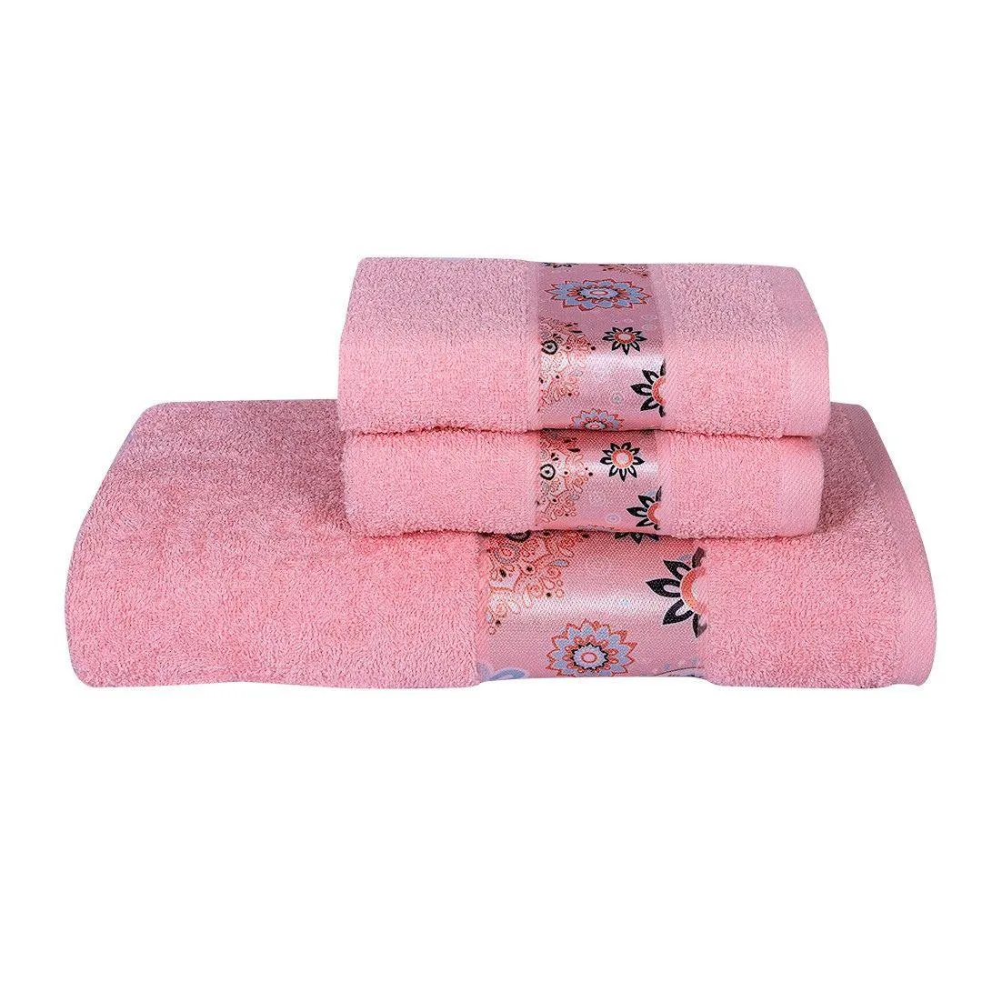 Rangoli Century 450 GSM Cotton Towel Set of 3 | Super Absorbent, Extra Soft and Stylish Towels
