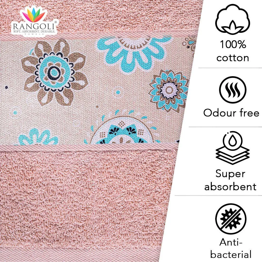 Rangoli Century 450 GSM Cotton Towel Set of 3 | Super Absorbent, Extra Soft and Stylish Towels