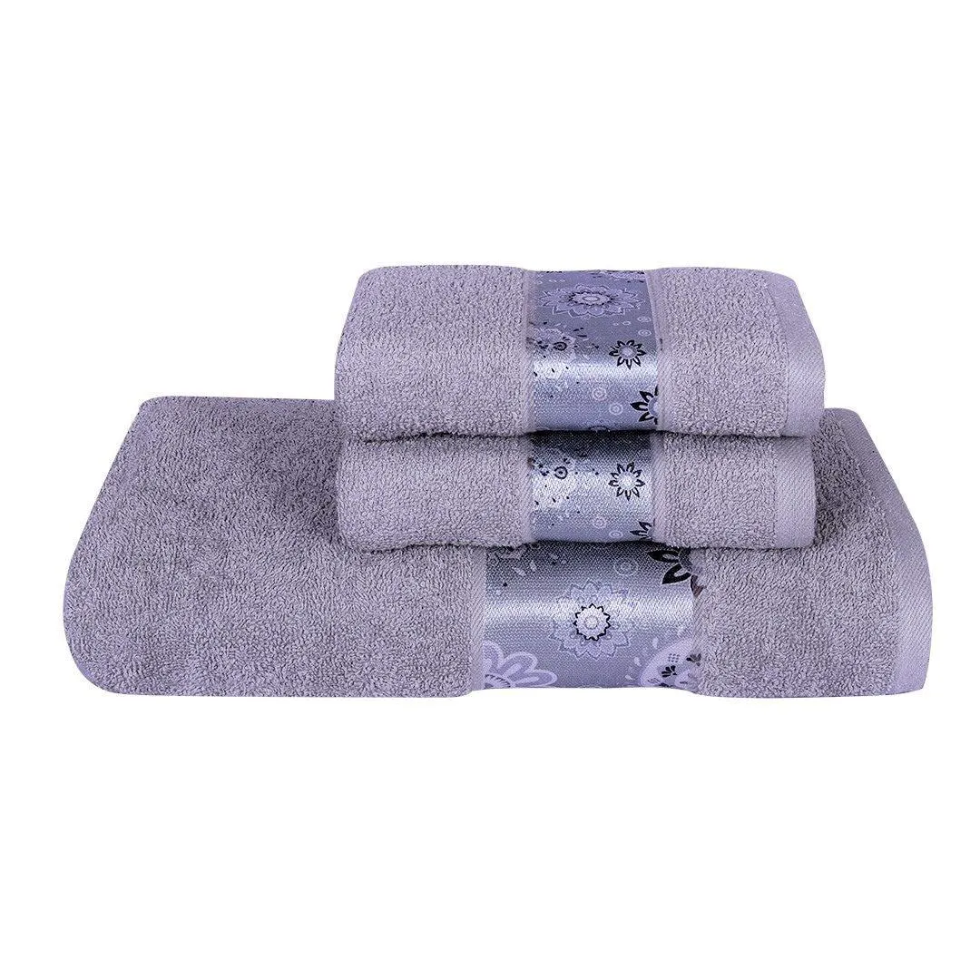 Rangoli Century 450 GSM Cotton Towel Set of 3 | Super Absorbent, Extra Soft and Stylish Towels