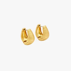 Ridge Huggie Earrings (Vintage Gold)