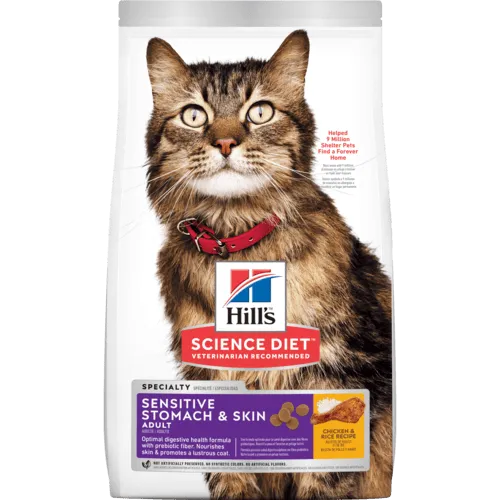 Science Diet Adult Sensitive Stomach & Skin Chicken & Rice Recipe Dry Cat Food