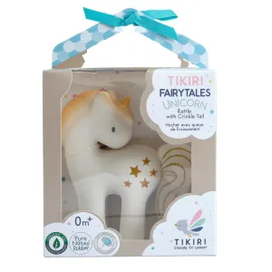 Shining Stars Unicorn Natural Rubber Baby Rattle in Giftbox