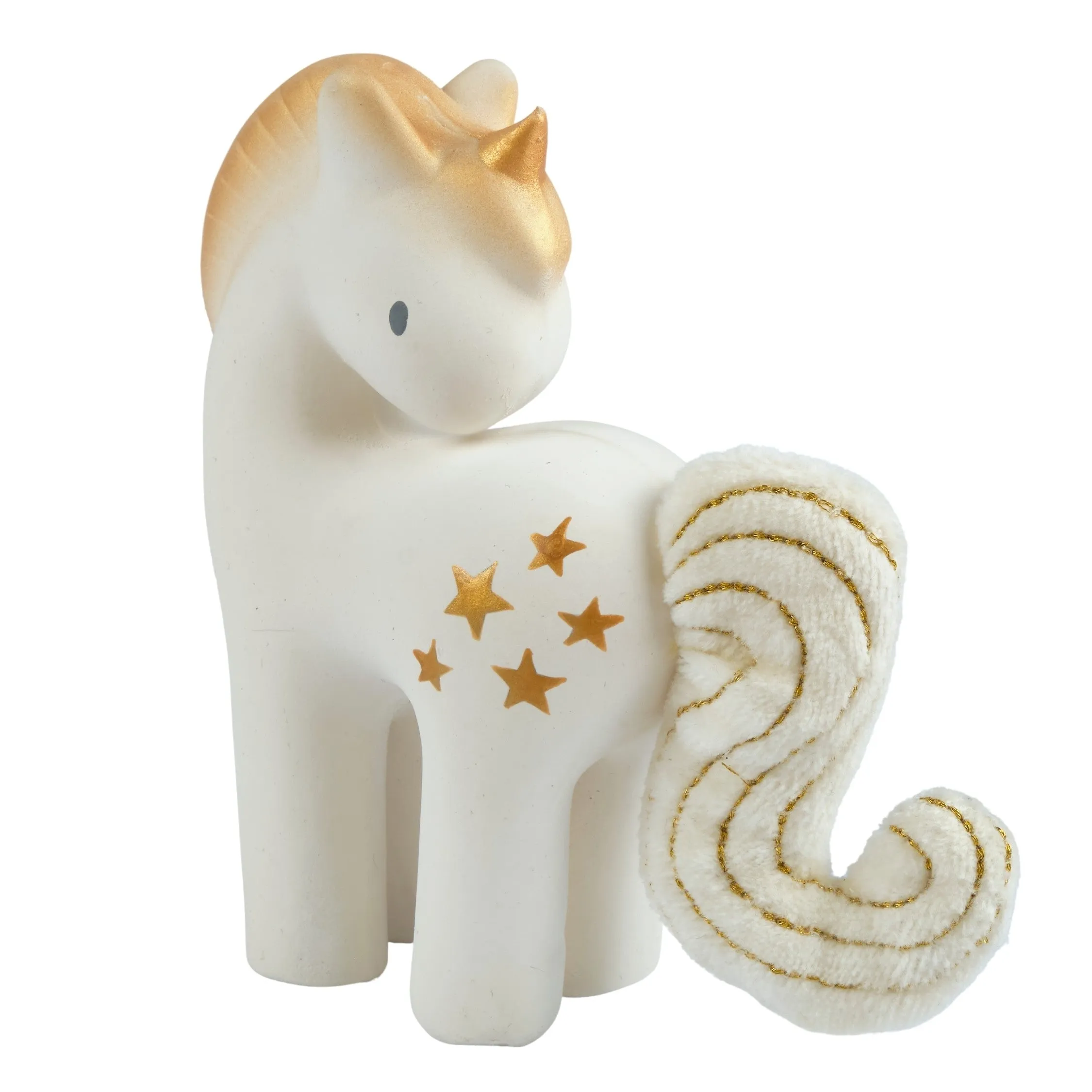 Shining Stars Unicorn Natural Rubber Baby Rattle in Giftbox