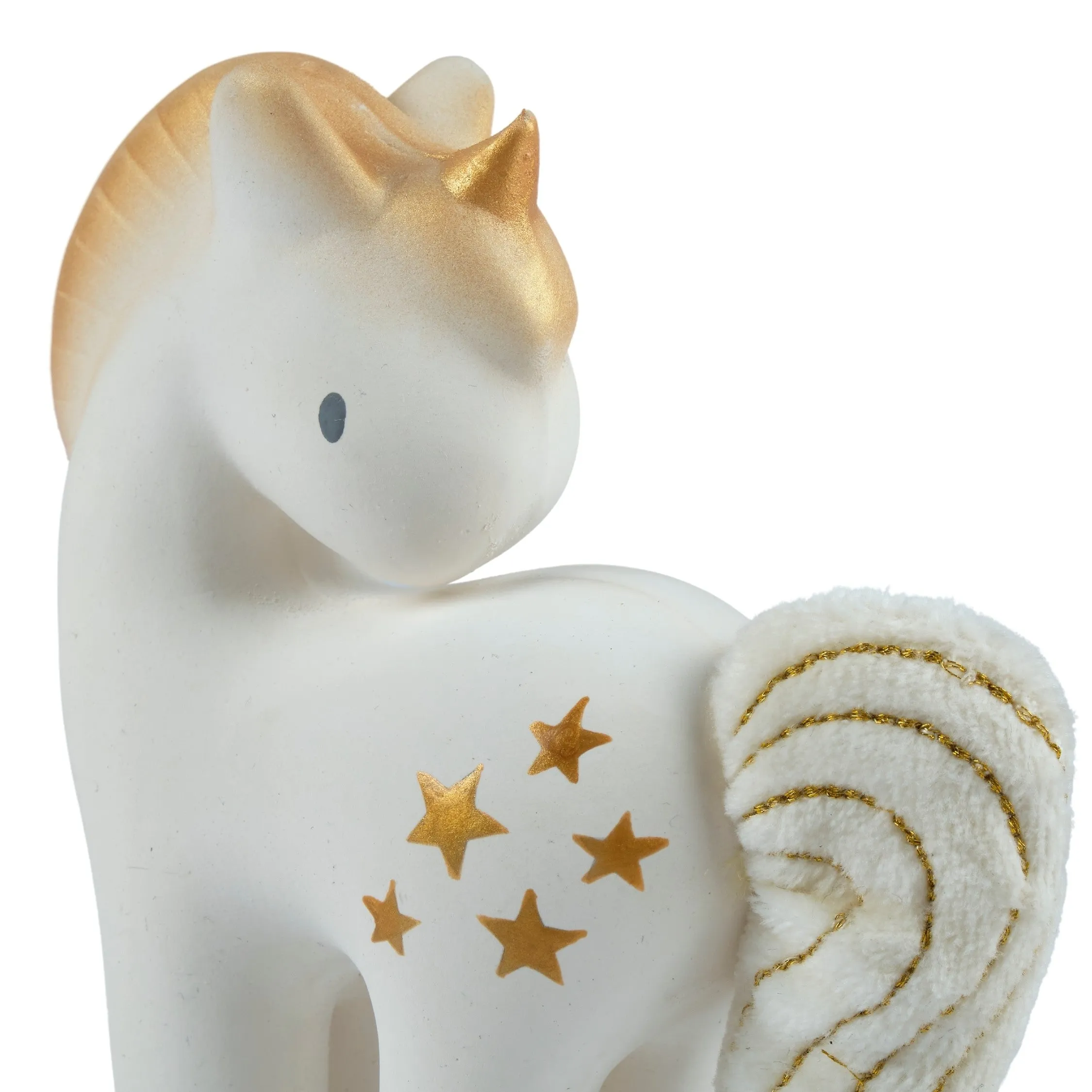 Shining Stars Unicorn Natural Rubber Baby Rattle in Giftbox