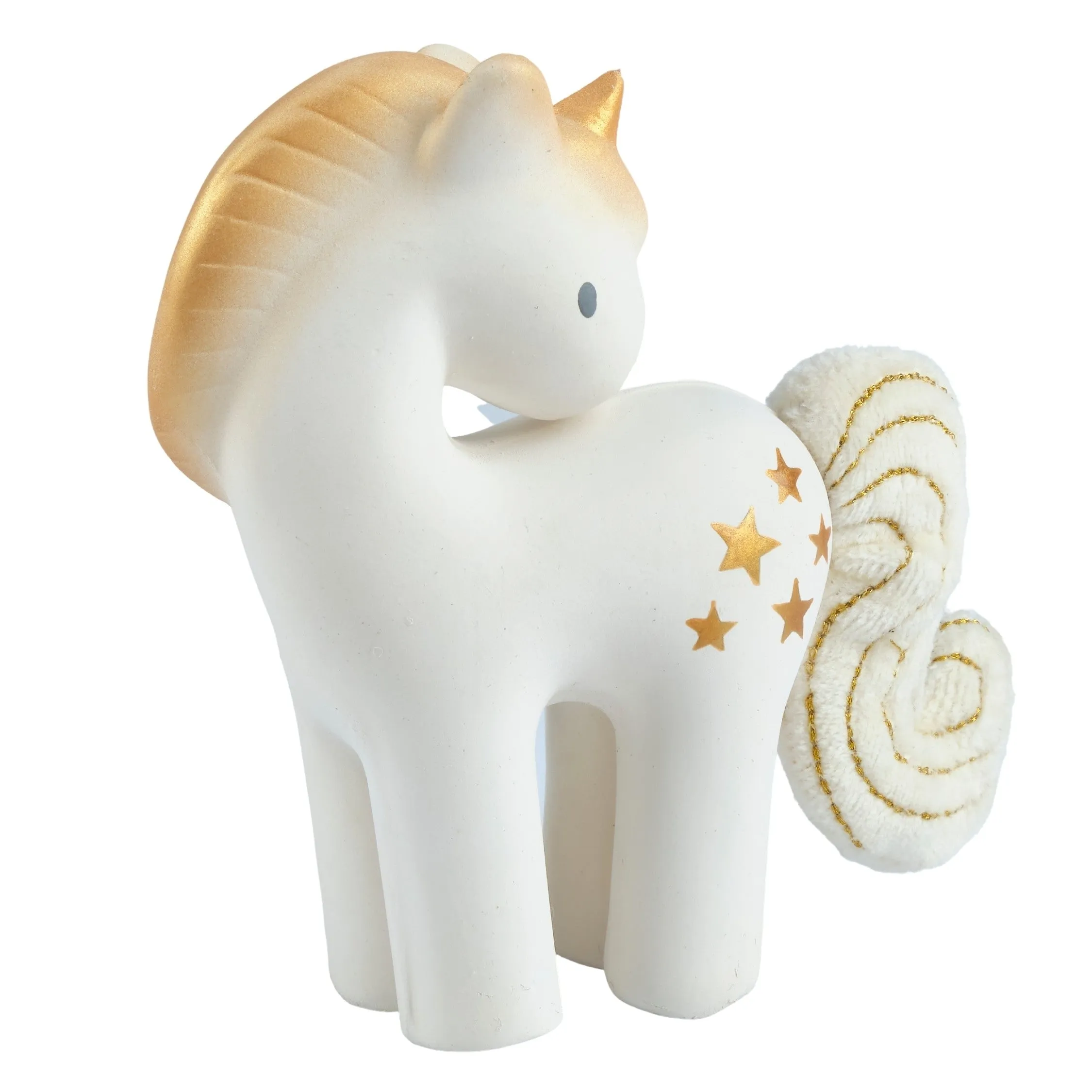 Shining Stars Unicorn Natural Rubber Baby Rattle in Giftbox