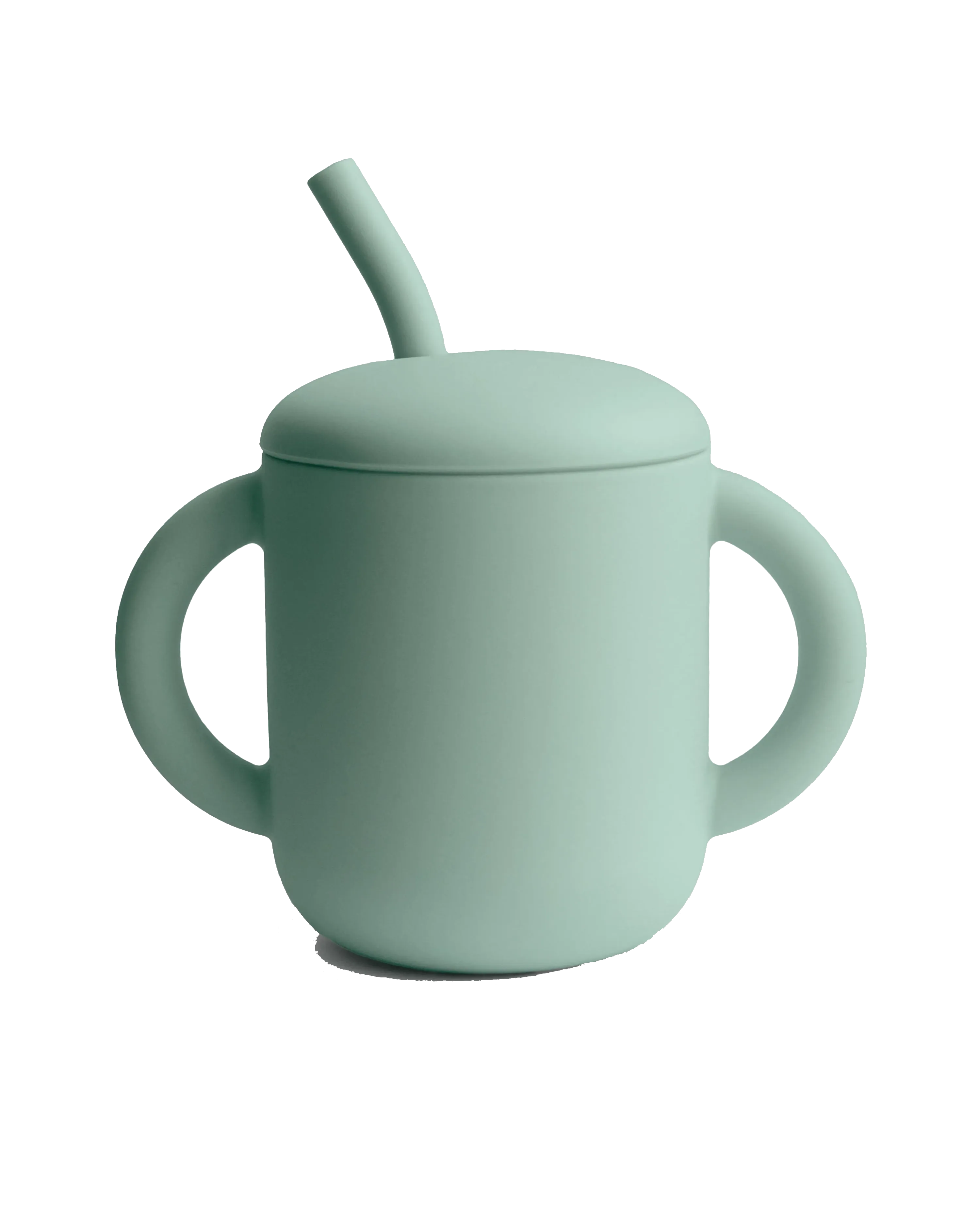 Silicone Training Cup   Straw - Cambridge Blue