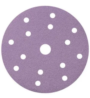 Smirdex 150mm Ceramic Grain 15 Hole Velcro Abrasive Discs - 100 Pack
