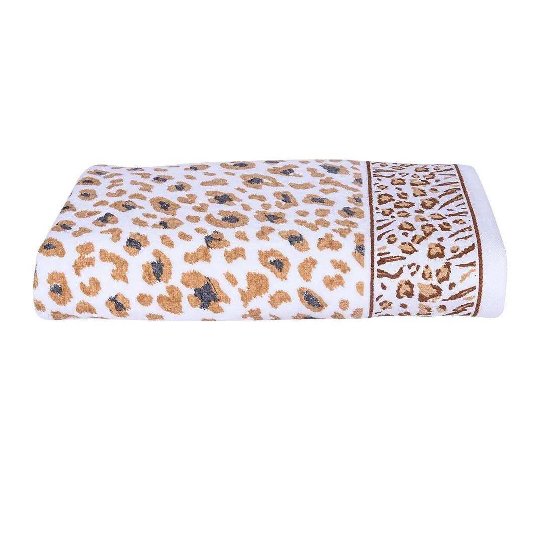 Snow Leopard 500 GSM Cotton Bath Towel | 100% Cotton