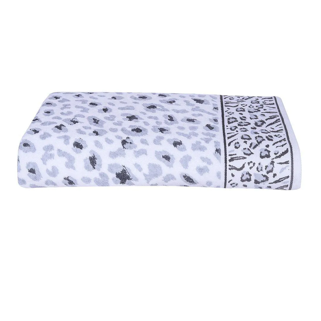 Snow Leopard 500 GSM Cotton Bath Towel | 100% Cotton