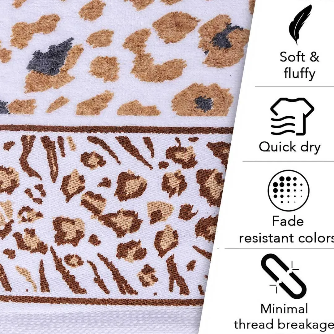 Snow Leopard 500 GSM Cotton Bath Towel | 100% Cotton