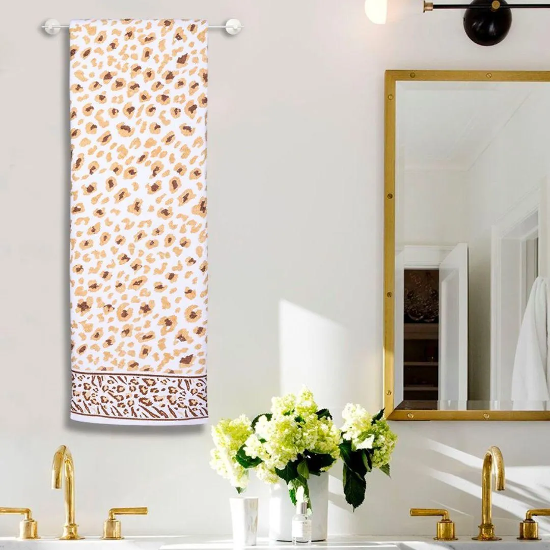 Snow Leopard 500 GSM Cotton Bath Towel | 100% Cotton