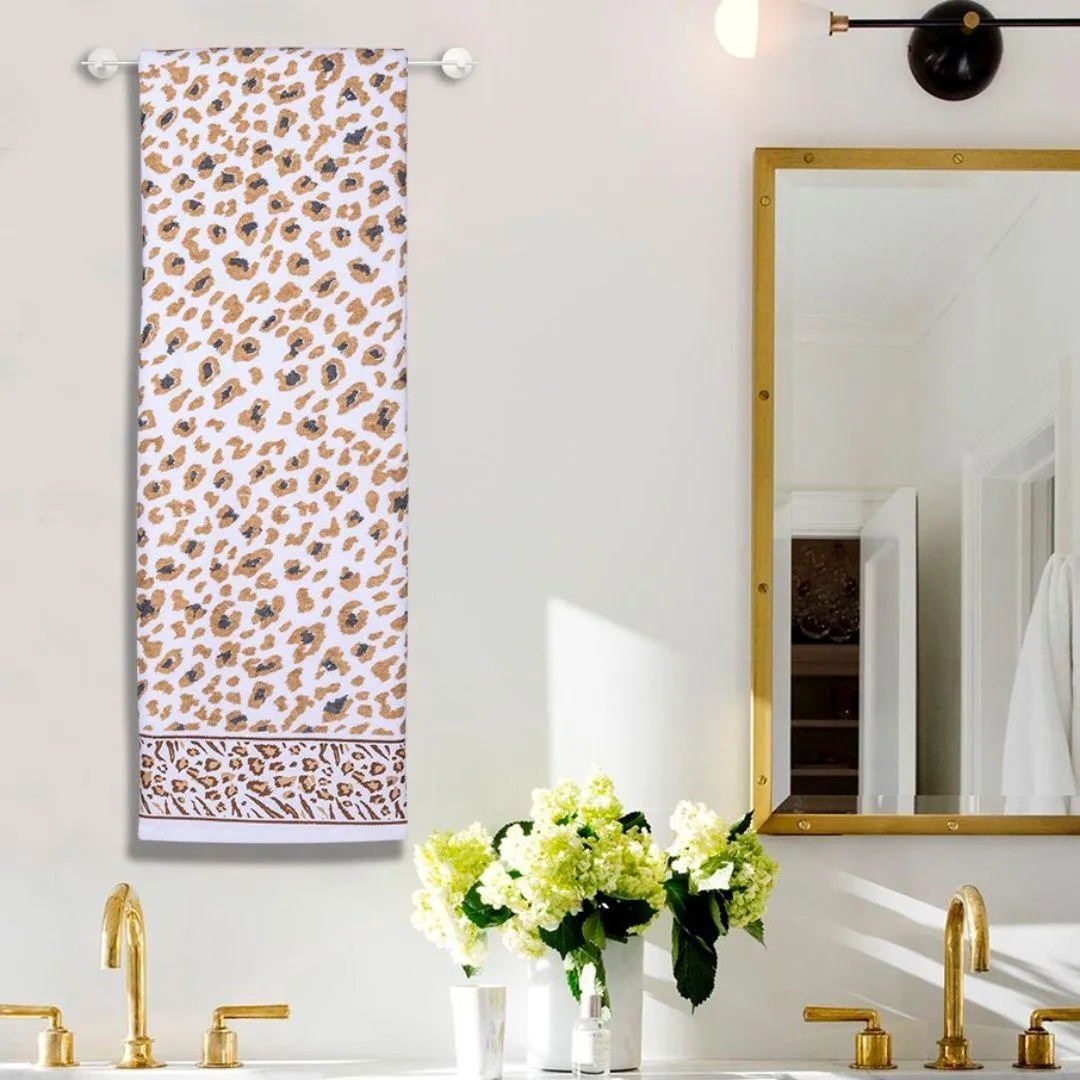 Snow Leopard 500 GSM Cotton Bath Towel | 100% Cotton