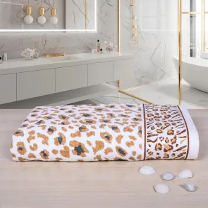 Snow Leopard 500 GSM Cotton Bath Towel | 100% Cotton