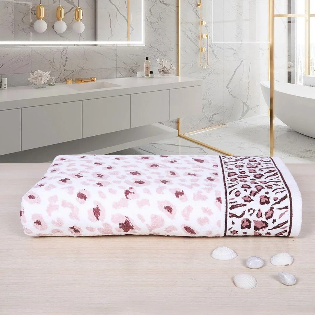 Snow Leopard 500 GSM Cotton Bath Towel | 100% Cotton