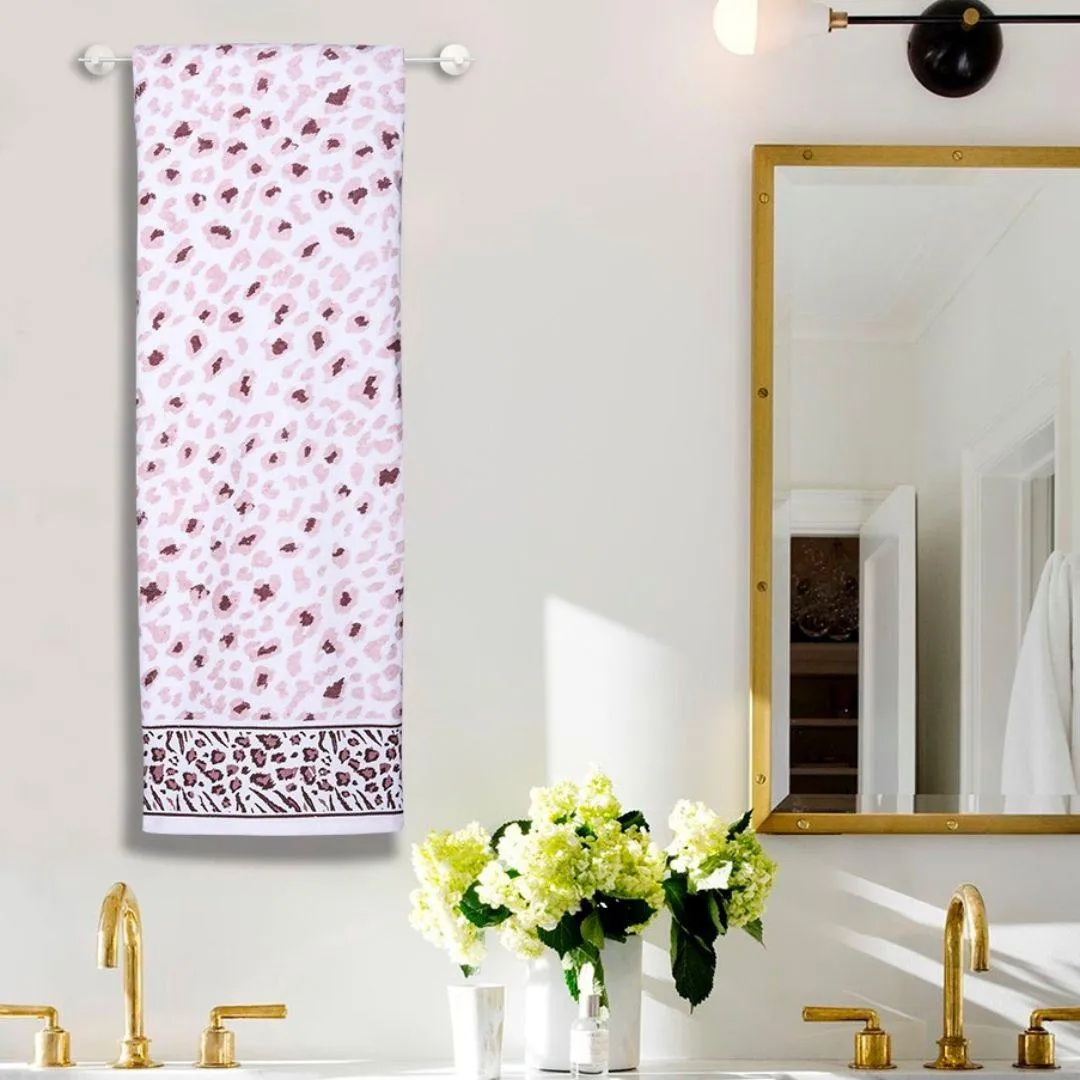 Snow Leopard 500 GSM Cotton Towel Set of 4 (Family Pack)