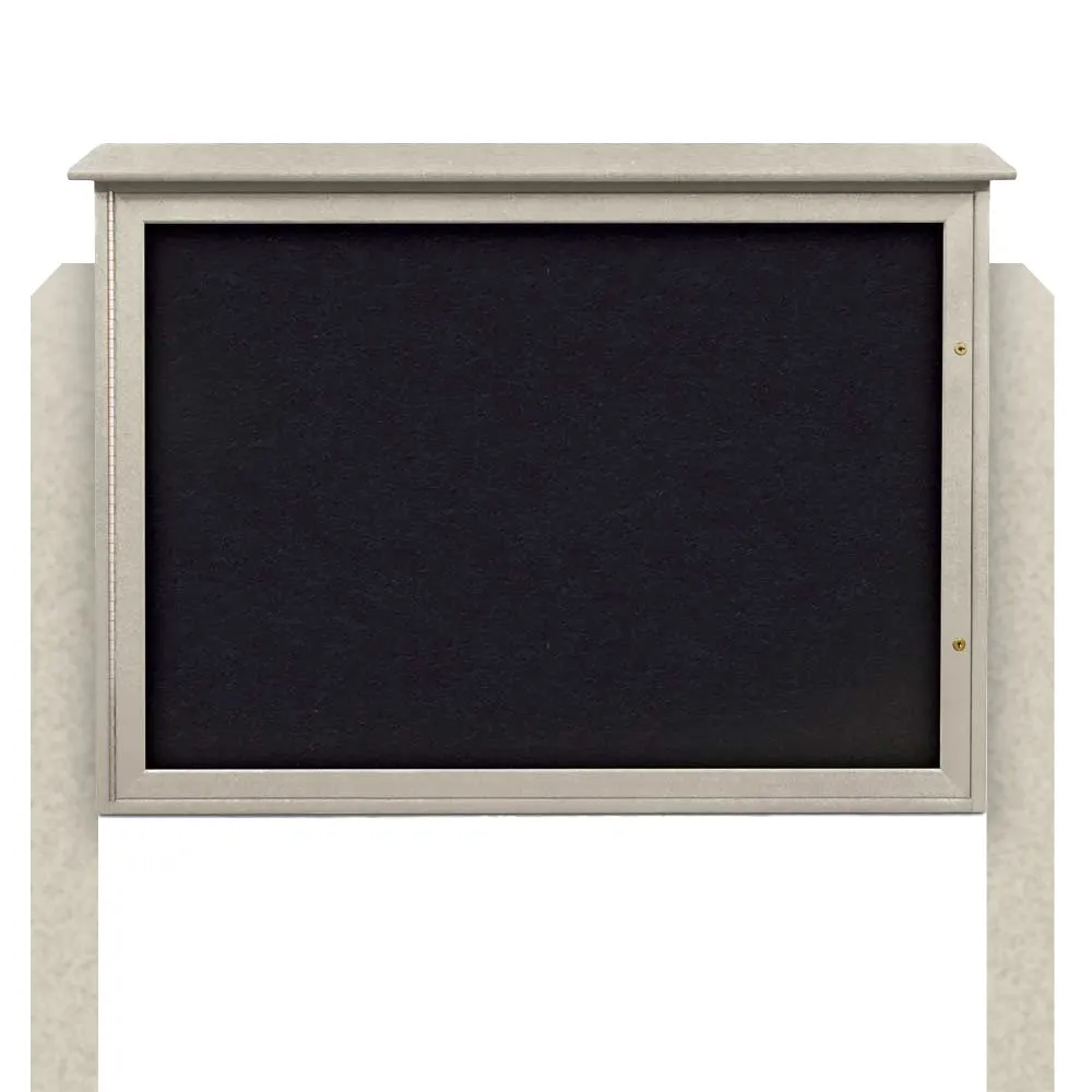 Standing Outdoor Message Center Cork Board 40" x 40" | Locking Sliding Doors Display Case