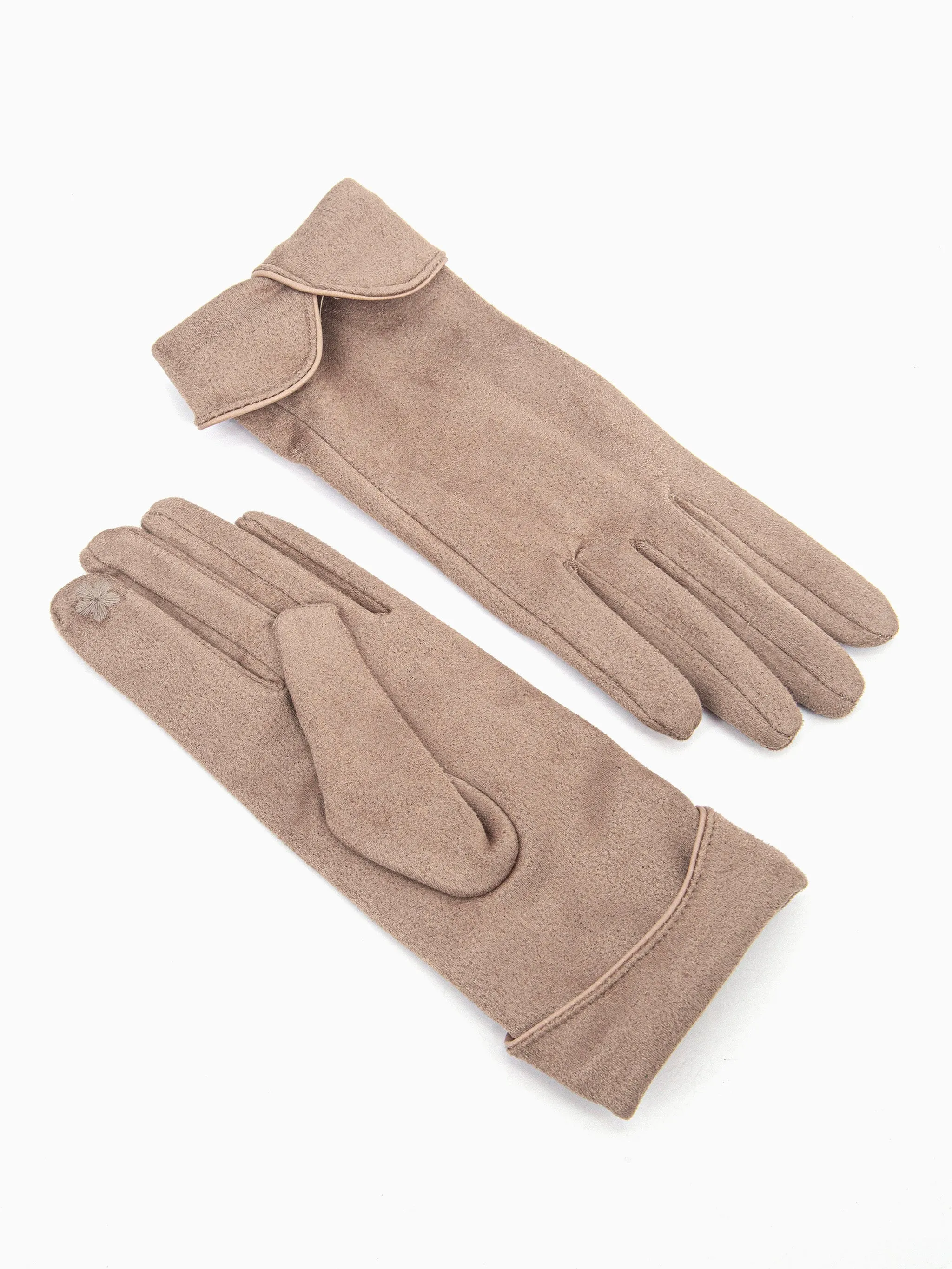Tori Scalloped Cuff Gloves - Camel