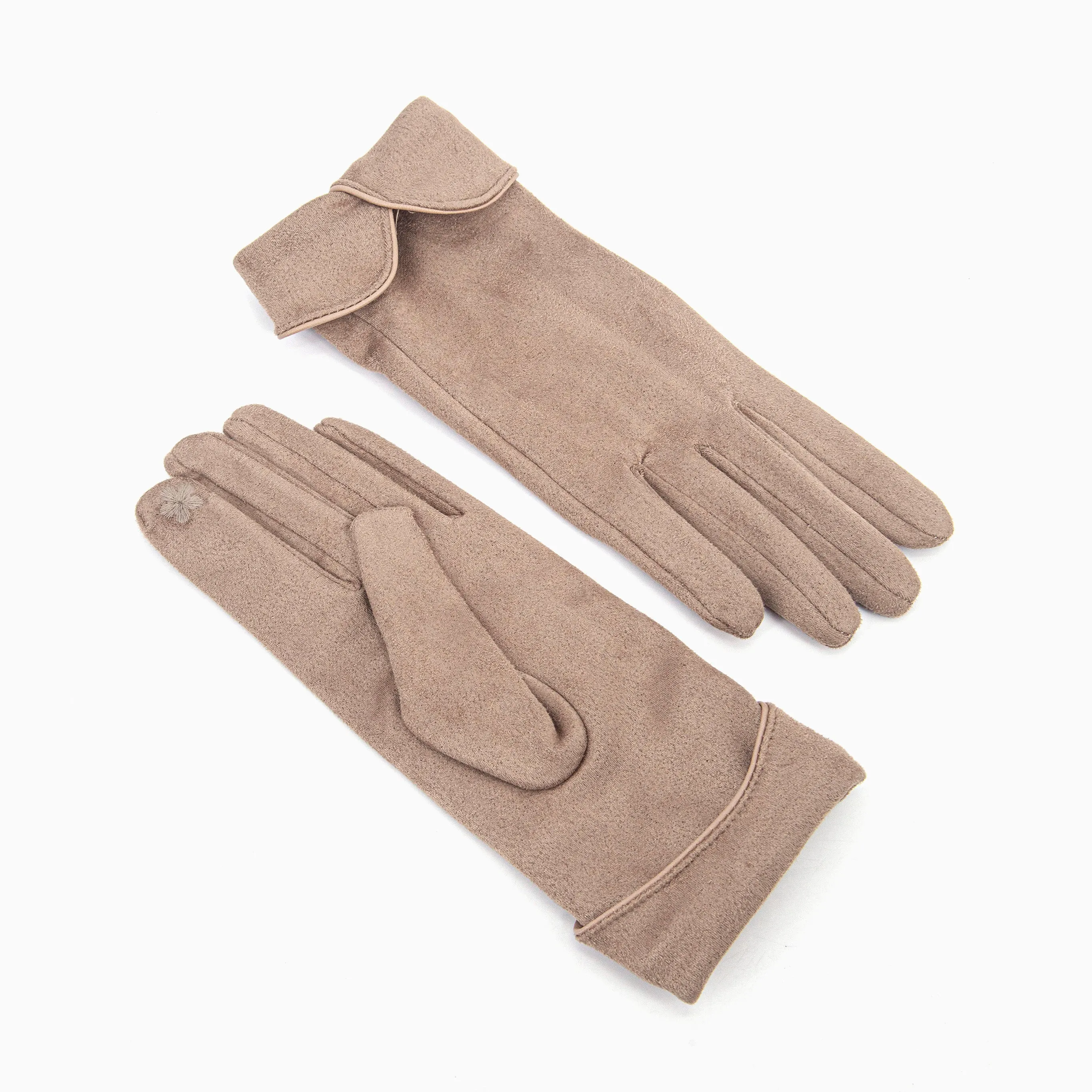 Tori Scalloped Cuff Gloves - Camel