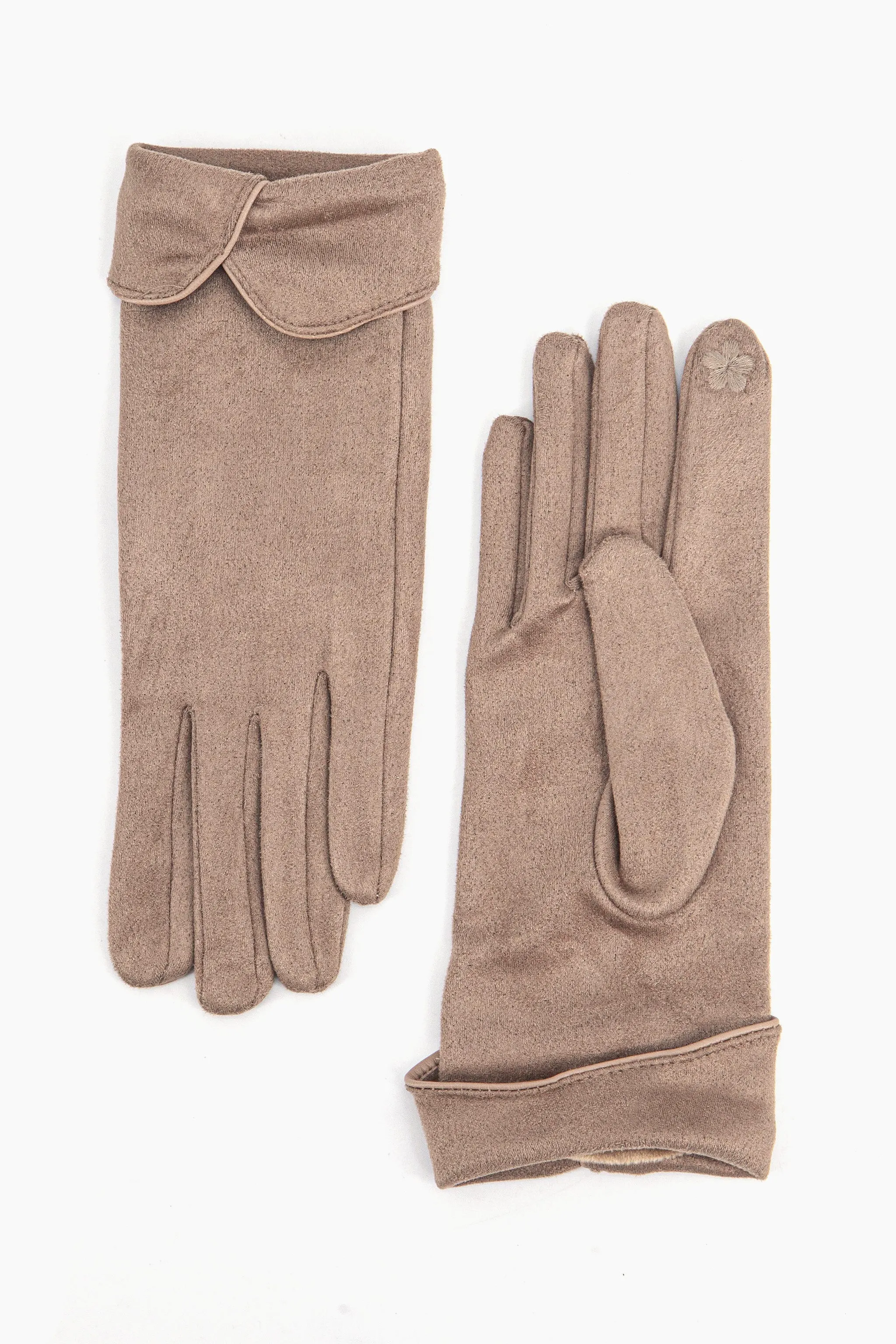 Tori Scalloped Cuff Gloves - Camel