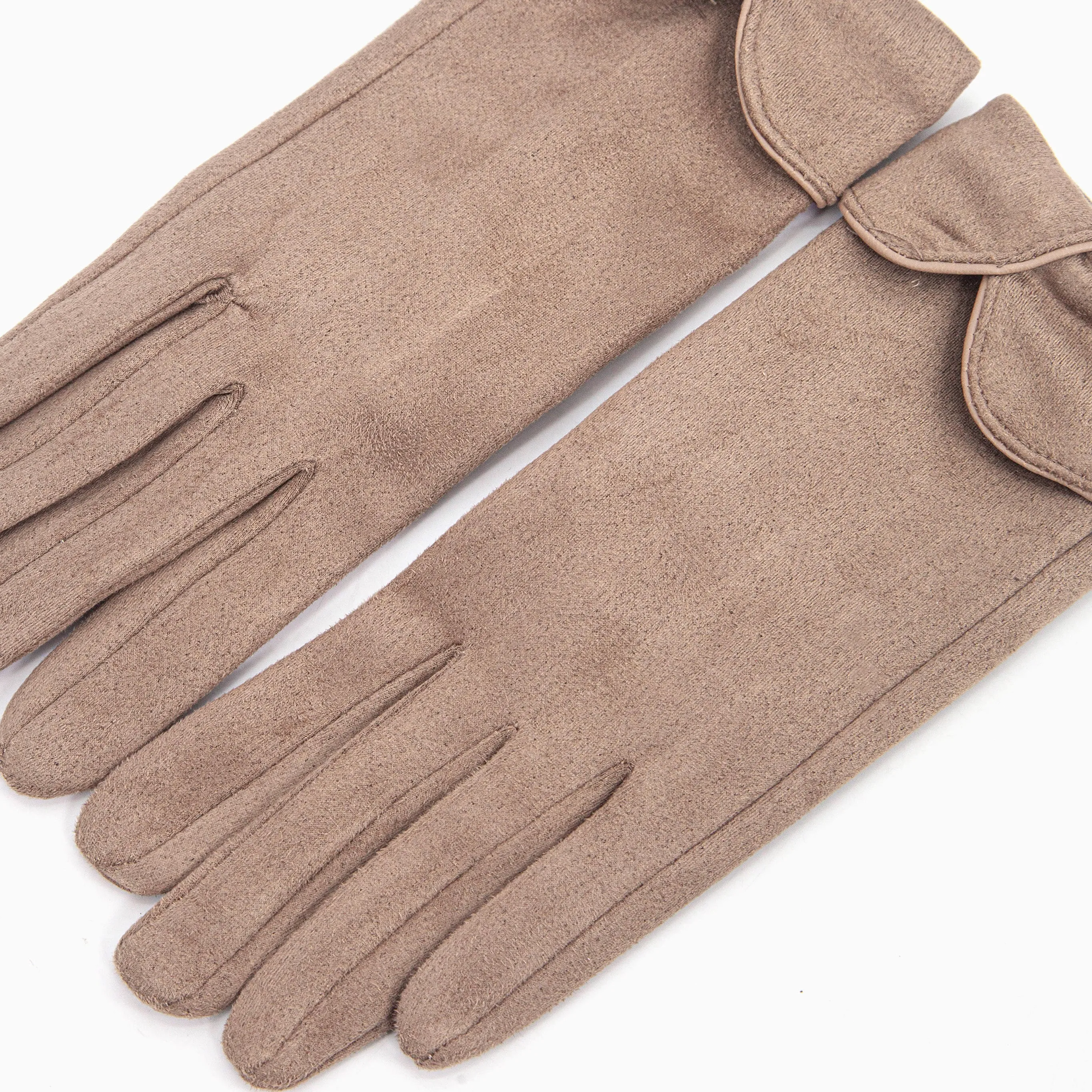 Tori Scalloped Cuff Gloves - Camel