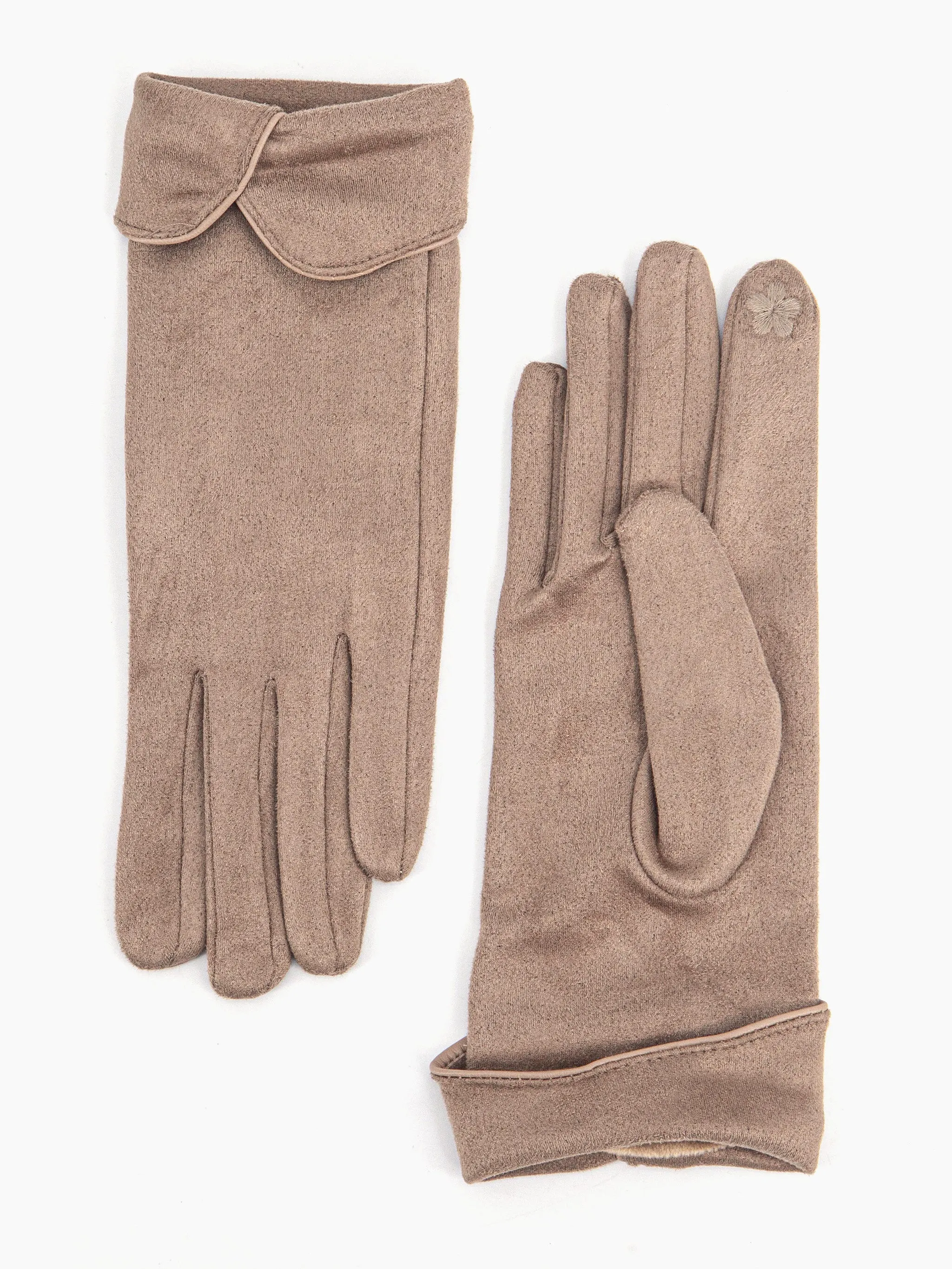 Tori Scalloped Cuff Gloves - Camel
