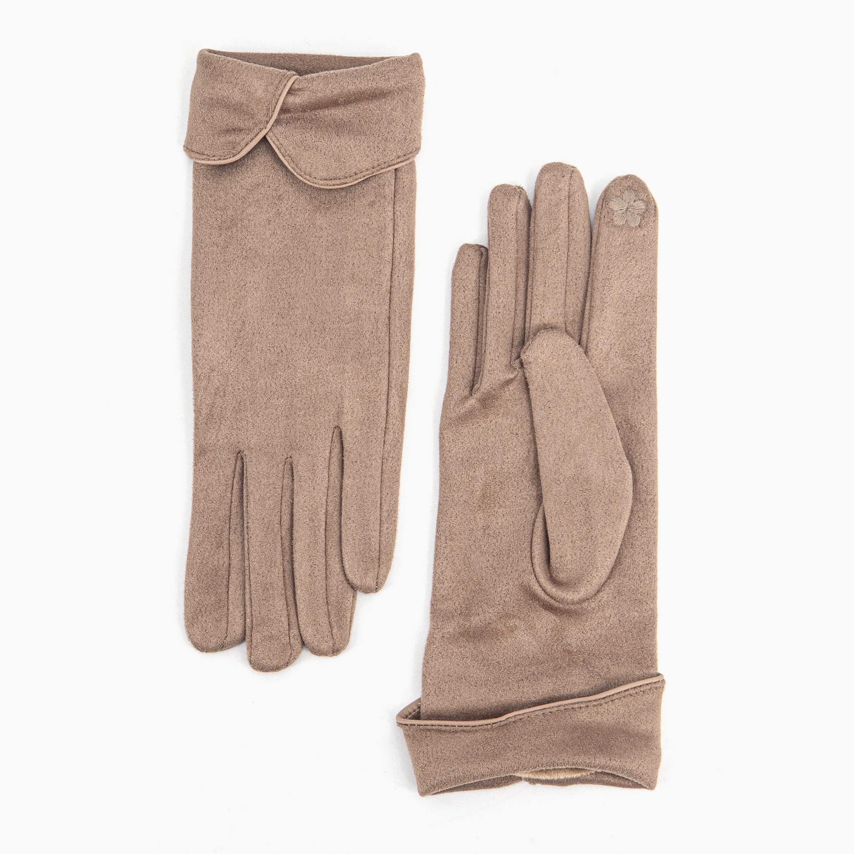Tori Scalloped Cuff Gloves - Camel
