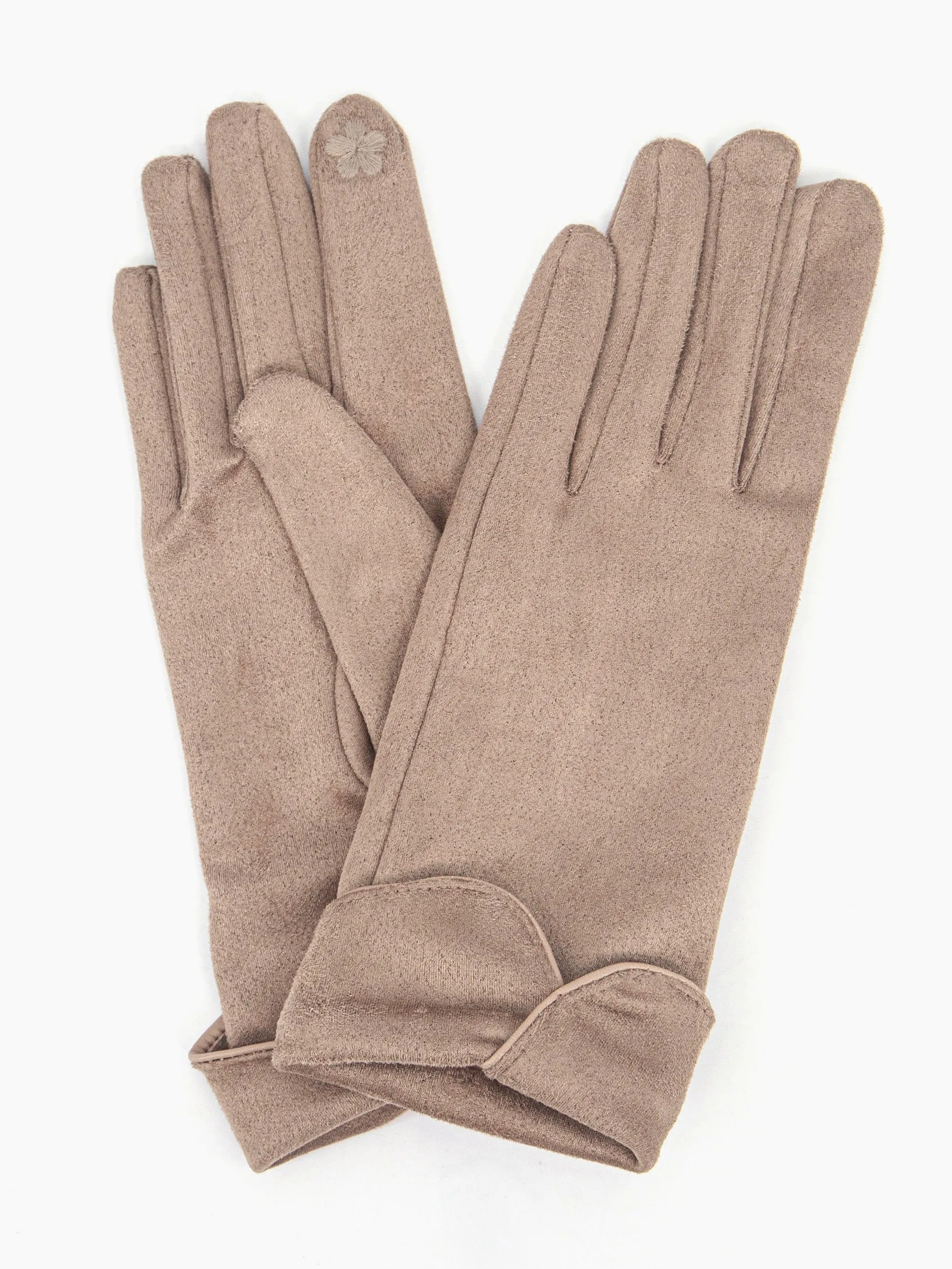 Tori Scalloped Cuff Gloves - Camel