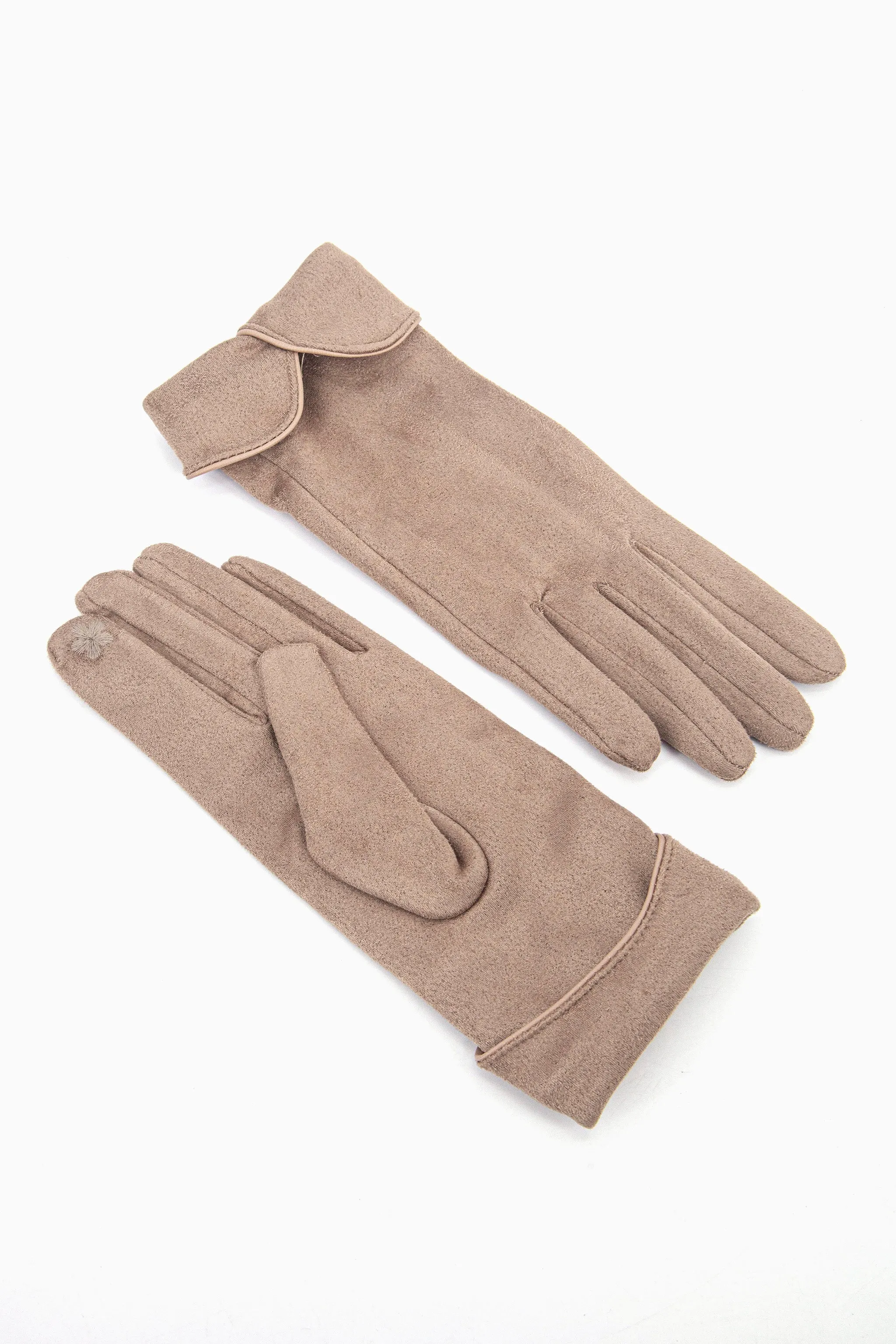 Tori Scalloped Cuff Gloves - Camel