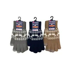 Touchscreen Gloves - Inner Pile - Reindeer- 3 Finger Touch
