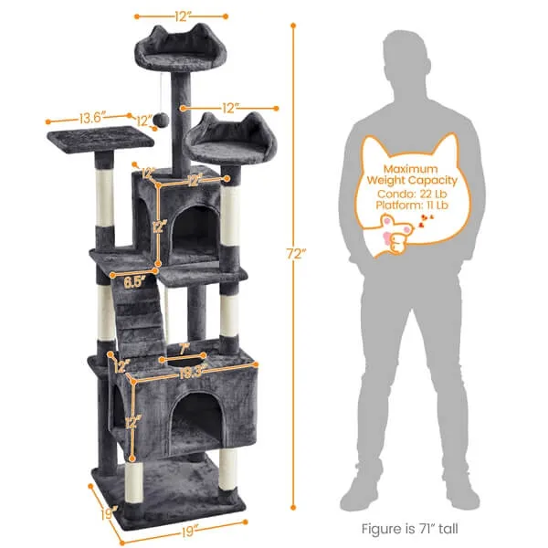 Yaheetech 72″ Height  Cat Tree Tower